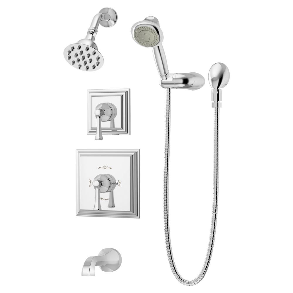 Symmons Museo 2Handle Wall Mounted Tub and Shower Trim Kit in Chrome