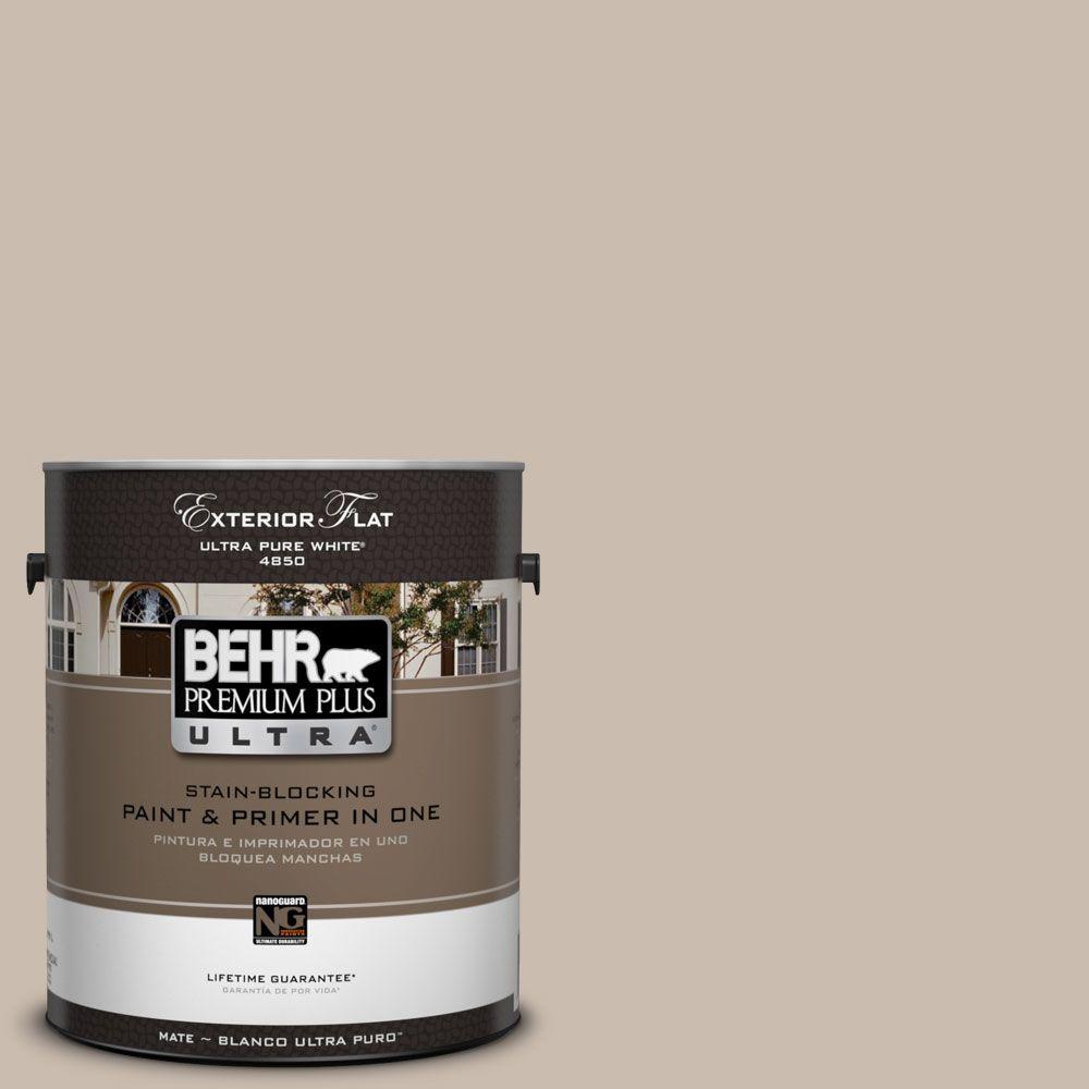 BEHR Premium Plus Ultra 1Gal. UL13015 Creamy Mushroom Flat Exterior