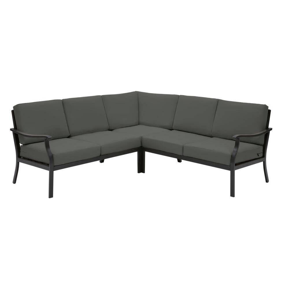Hampton Bay Riley 3-Piece Black Steel Outdoor Patio ... Hampton Bay Riley 3-Piece Black Steel Outdoor Patio ... on Riley 3 Piece Sectional Charleston id=93673
