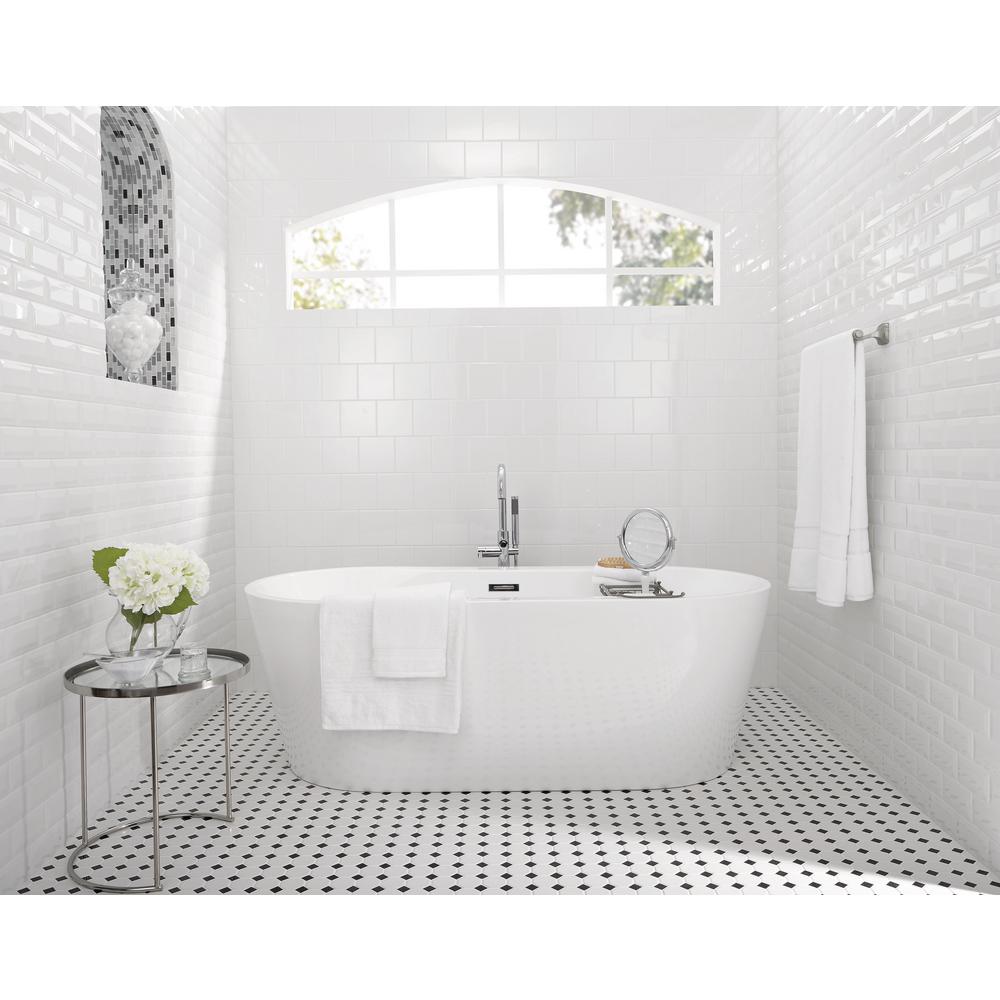 Daltile Octagon And Dot Matte White, Octagon Bathroom Tile