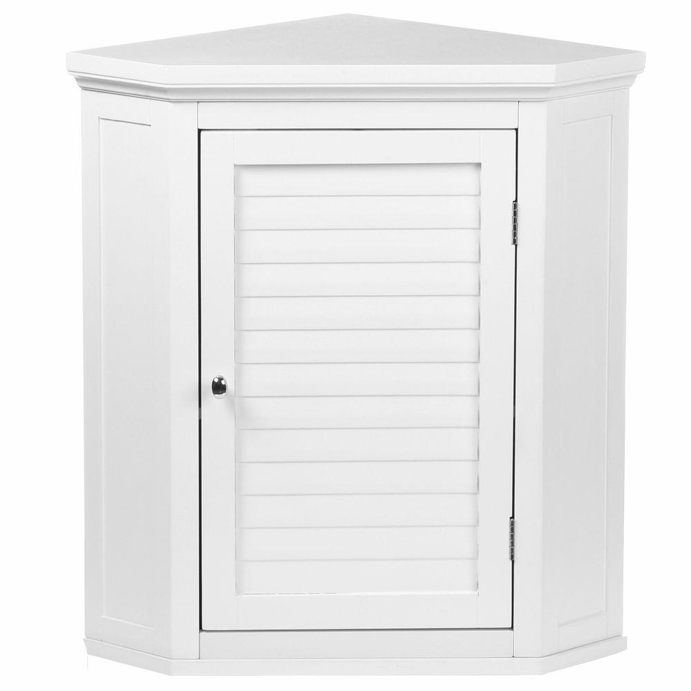 Elegant Home Fashions Simon 221\/2 in. W x 24 in. H x 15 in. D Corner Bathroom Storage Wall 