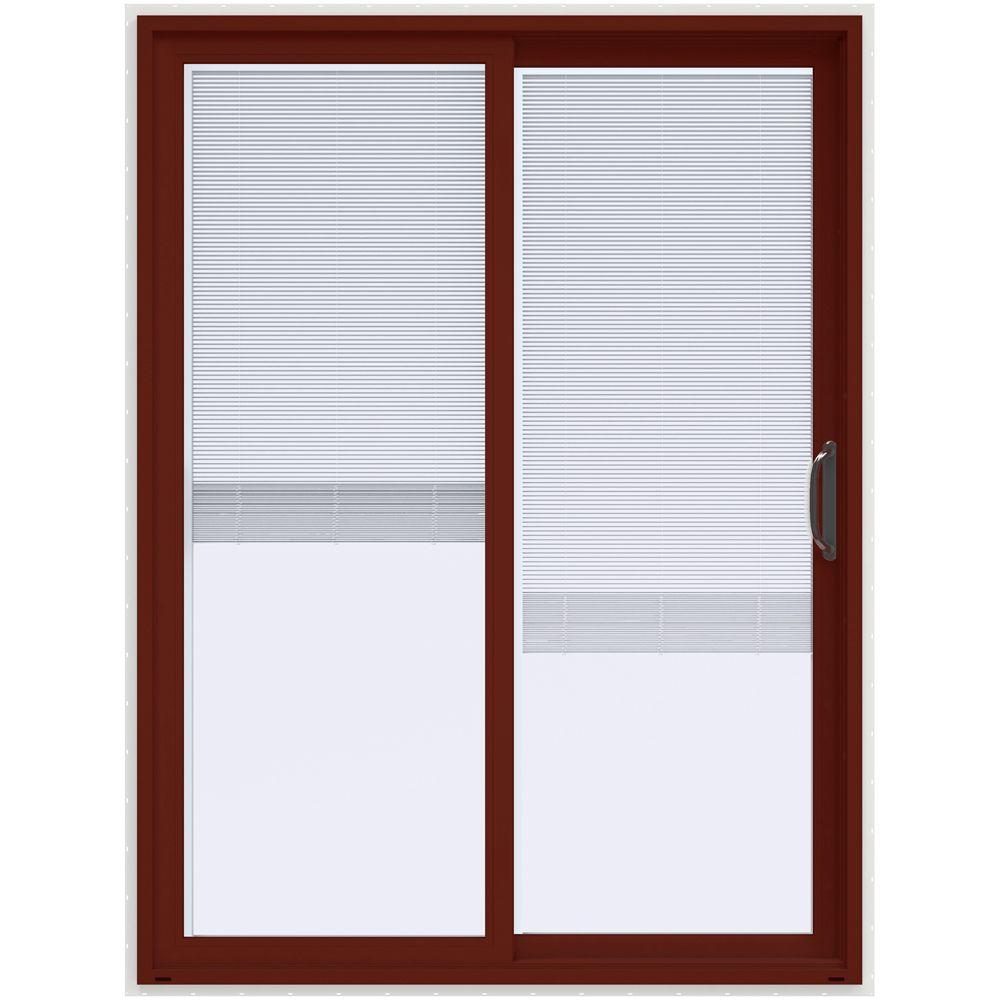 Jeld Wen 72 In X 80 V 4500 Contemporary Red Painted Vinyl Right 60 In X 80 V 4500 Contemporary Red Paint Vinyl Right