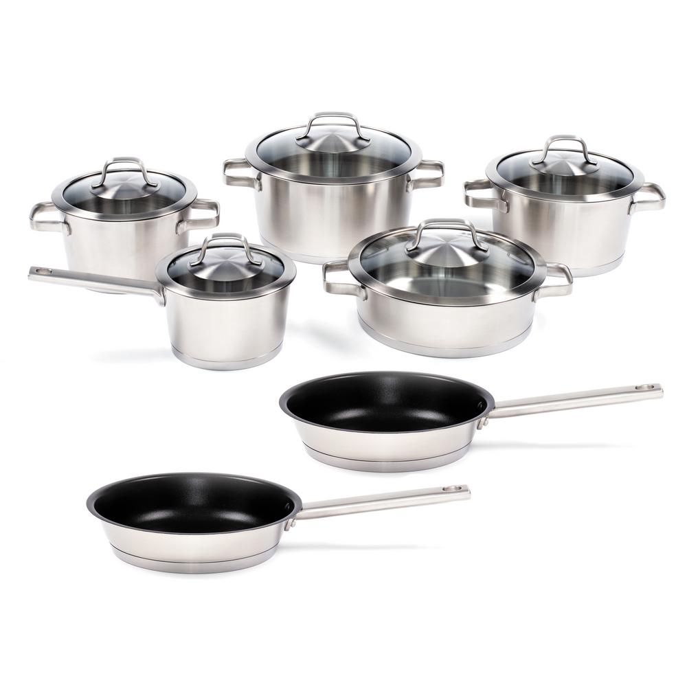 BergHOFF Manhattan 12-Piece 18/10 Stainless Steel Cookware Set with Lids by BergHOFF