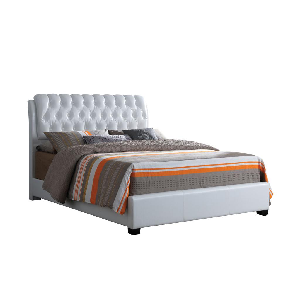 UPC 840412000263 product image for Acme Furniture Ireland White Eastern King Upholstered Bed | upcitemdb.com