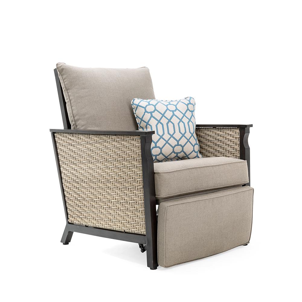 La Z Boy Colton Recliner Wicker Outdoor With Sunbrella Cast Shale
