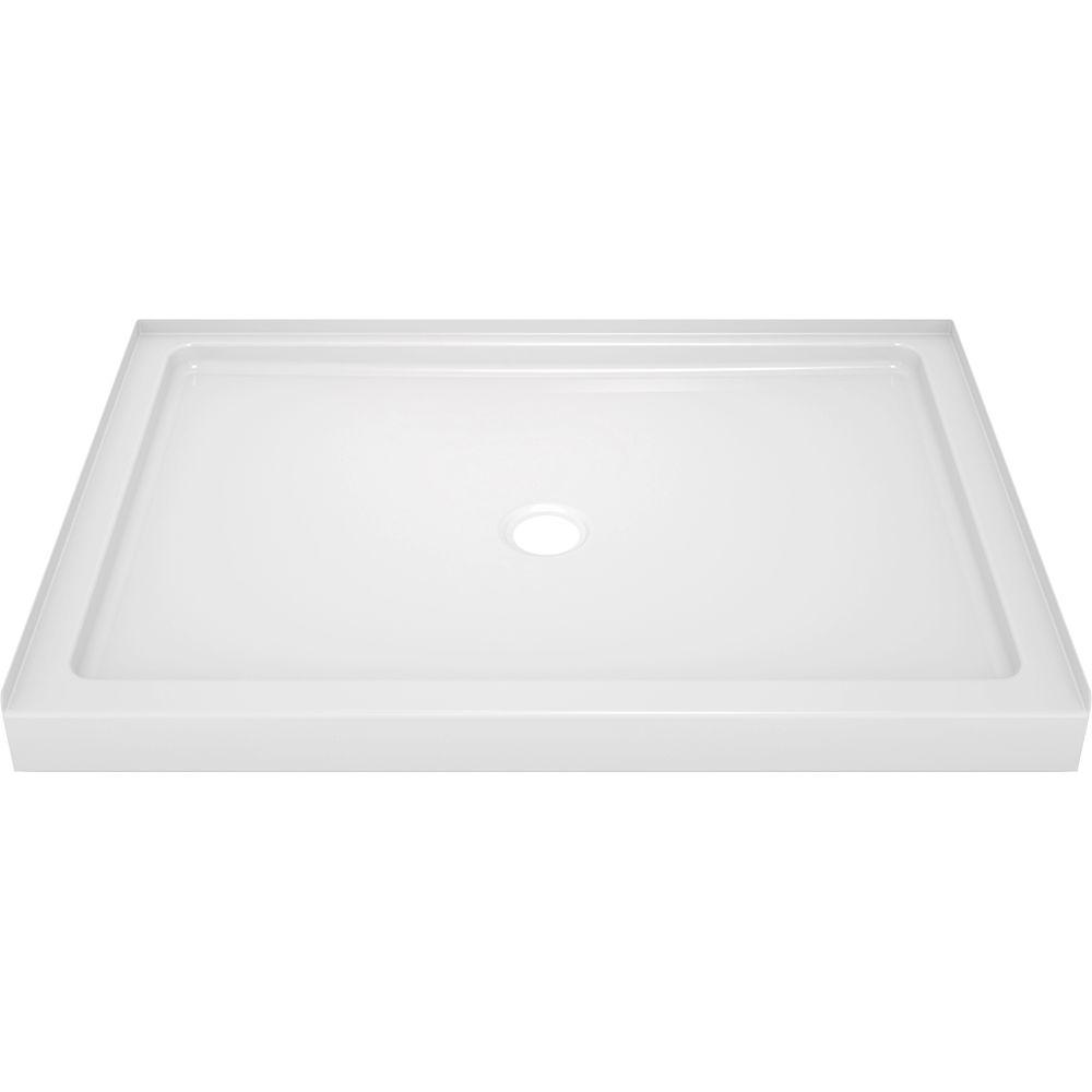 Classic 400 34 in. x 48 in. Single Threshold Alcove Shower Base in High Gloss White