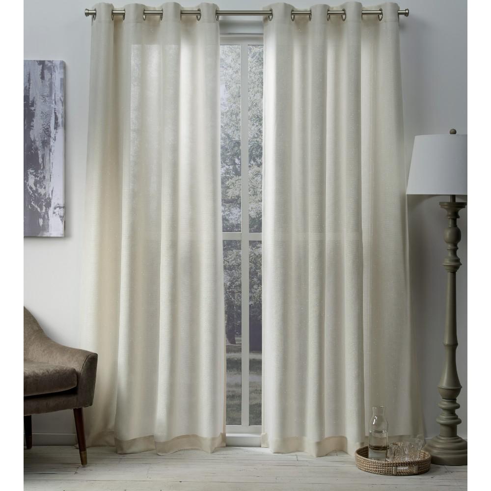 Burlap 54 In W X 96 In L Jute Rod Pocket Top Curtain Panel In