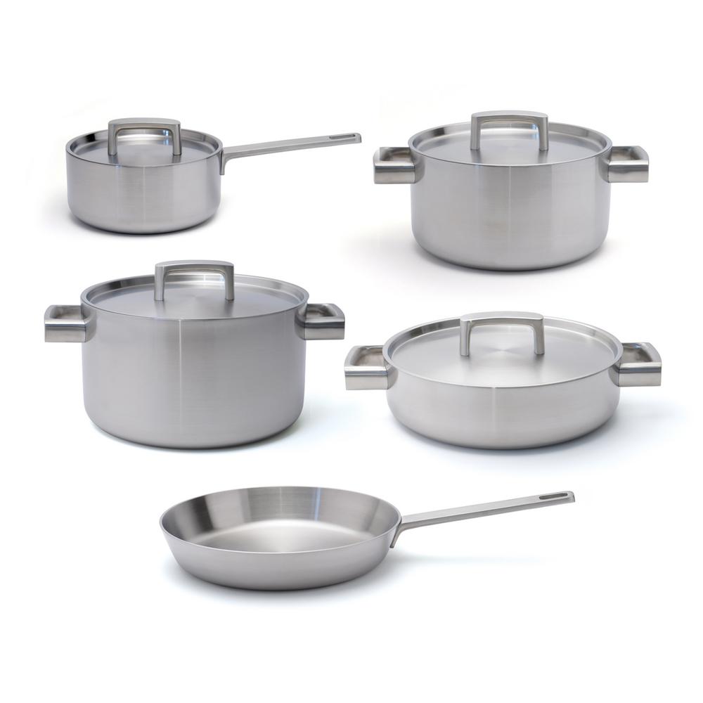 BergHOFF Ron 9-Piece 5-Ply Stainless Steel Cookware Set with Lids by BergHOFF