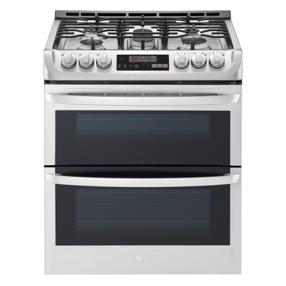 LG Electronics 6.9 cu. ft. Smart Double Oven Slide In Gas Range with ProBake Convection and Wi-Fi in Stainless Steel, Silver was $2899.0 now $1708.2 (41.0% off)