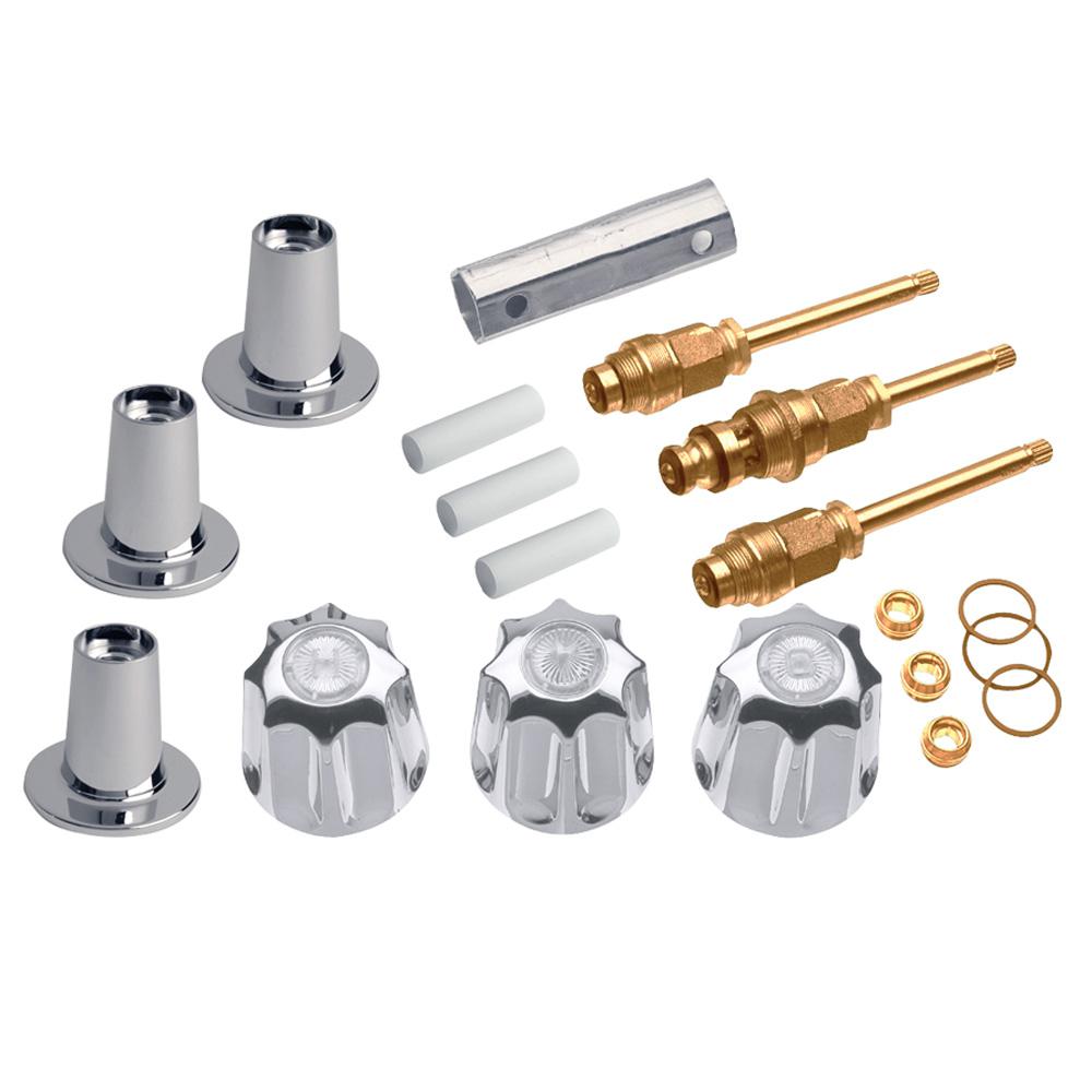 Danco 3 Handle Tub And Shower Rebuild Trim Kit For Kohler In Chrome Danco 3 Handle Valve Trim Kit For Gerber In Chrome Not Included Tub Shower Faucet Repair