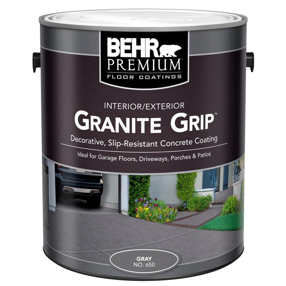 BEHR 1 gal. #65001 Gray Granite Grip Interior/Exterior Concrete ...