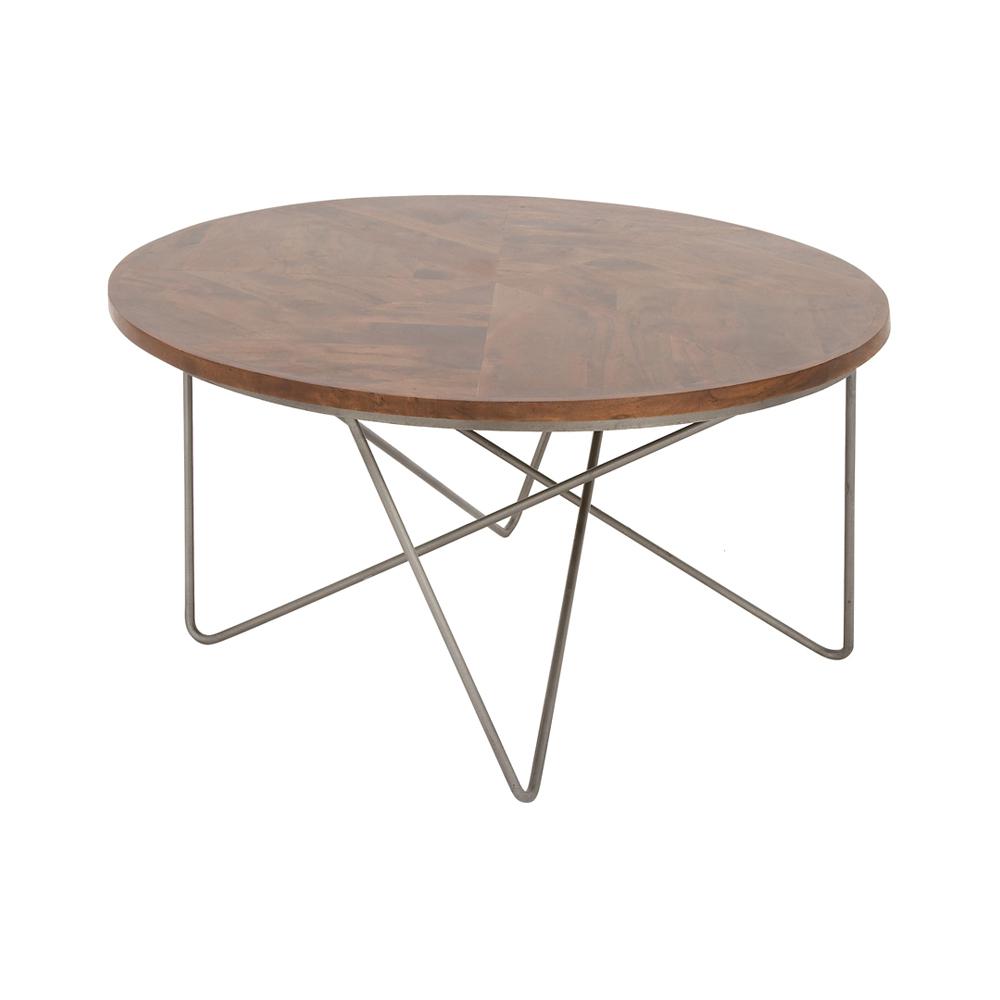 Polished Dark Brown Wood And Iron Round Coffee Table 28738 The Undefined Polished Dark Brown Wood And Iron Round Coffee Table