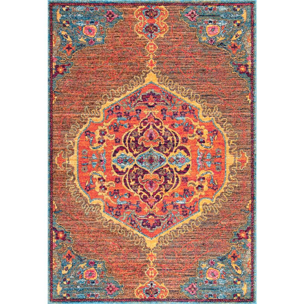 nuLOOM Vintage Medallion Maranda Orange 8 ft. x 10 ft. Area RugRZBD63B