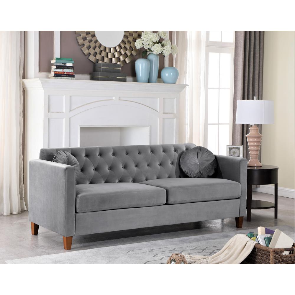 Us Pride Furniture Lory Velvet Kitts Classic Chesterfield Sofa