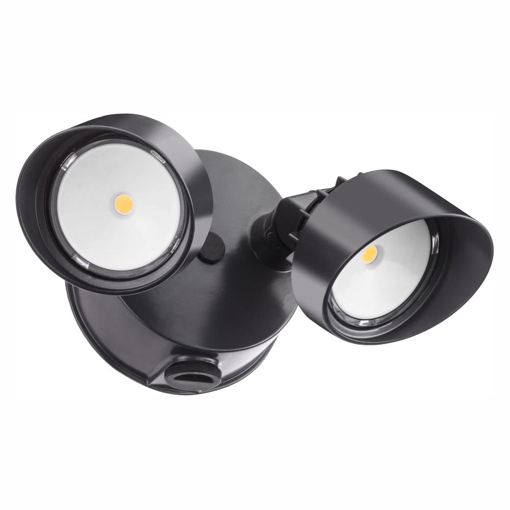 UPC 820476314650 product image for Lithonia Lighting 2-Head Bronze Outdoor Dusk to Dawn LED Round Flood Light | upcitemdb.com