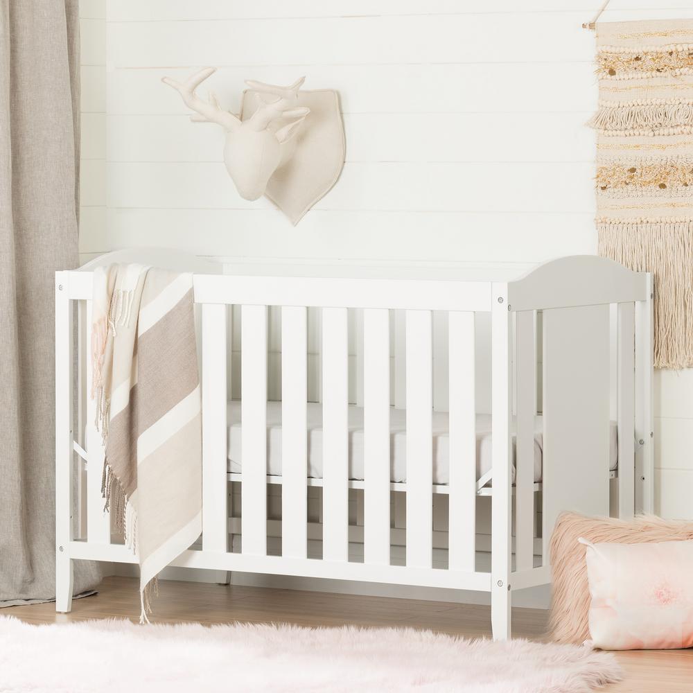 South Shore Angel Pure White Crib 3580350 The Home Depot