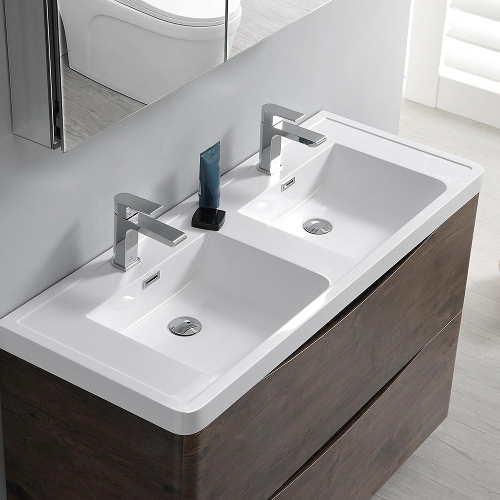 Fresca Tuscany 48 In Modern Double Bathroom Vanity Rosewood Modern Double Bathroom Vanity