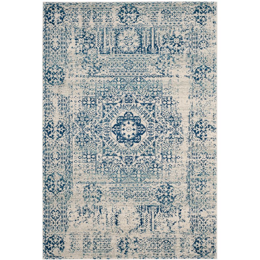 Safavieh Evoke Ivory Blue 8 Ft X 10 Area Rug Evk260c The Safavieh Evoke Ivory Blue 8 Ft X 10 Area Rug