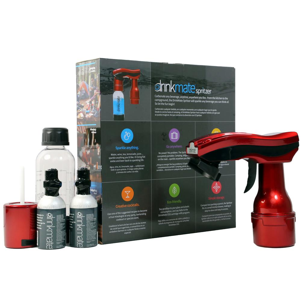 DrinkMate Spritzer Portable Carbonation Machine in Metallic Red42003