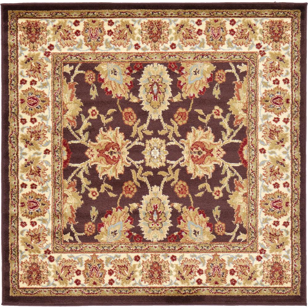 Unique Loom Agra Brown 4 ft. x 4 ft. Square Area Rug3120258 The Home Depot