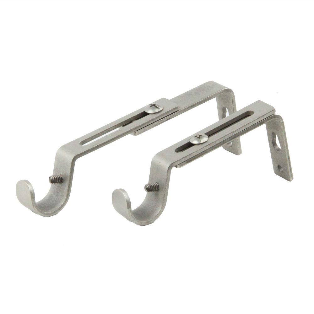 Satin Nickel Curtain Rod Brackets Hardware The Home Depot Satin Nickel Curtain Rod Brackets