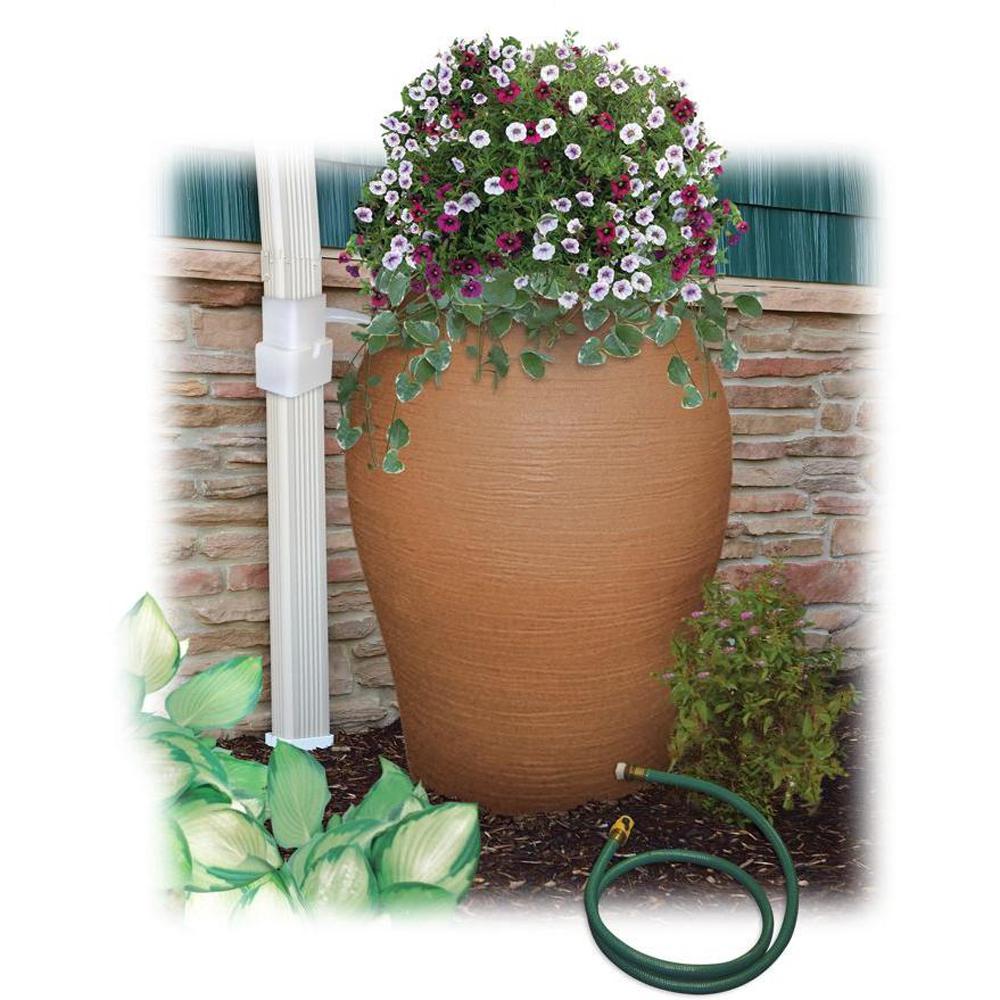 85 Gal. Decorative Urn Rain Barrel Kit Planter Water Collection Holder