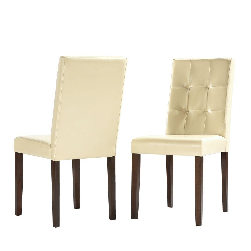 Homesullivan Braemar Faux Leather Dining Chair In Ivory 5039s 2pc Homesullivan Braemar Faux Leather Dining Chair In Ivory