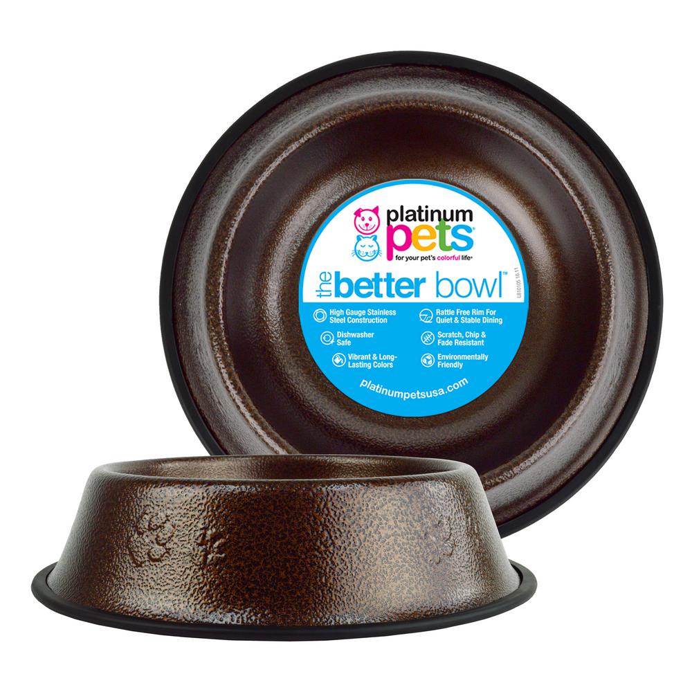 Platinum Pets 3.5 Cup NonTip Stainless Steel Dog Bowl, Electric Purple