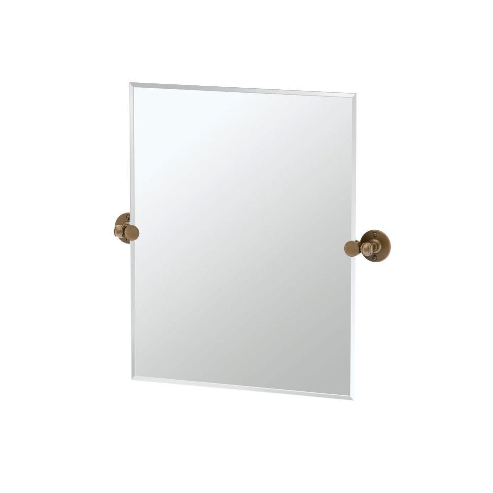 Gatco Cafe 24 In X Frameless Single Small Rectangle Mirror Bronze
