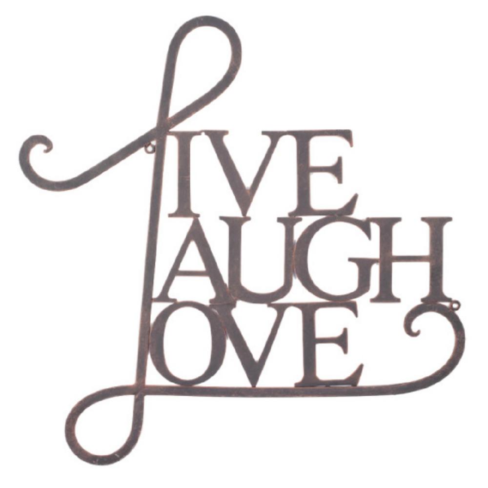 Tripar Live Laugh Love Metal Brown Decorative Sign Wall Art 505 The Home Depot