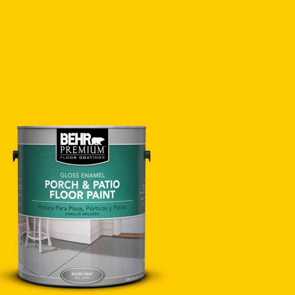BEHR Premium 1 gal. 370B7 Yellow Flash Gloss Interior/Exterior Porch