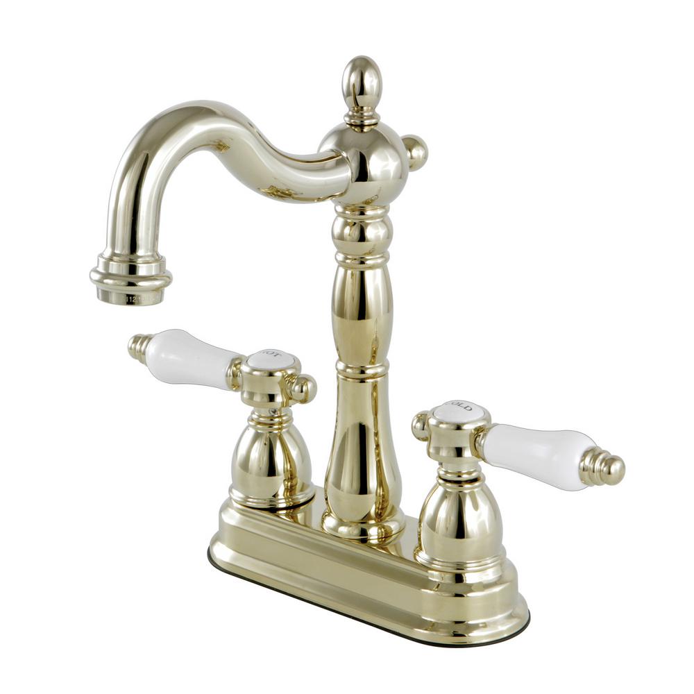 Kingston Brass Victorian 2Handle Bar Faucet in Polished Brass