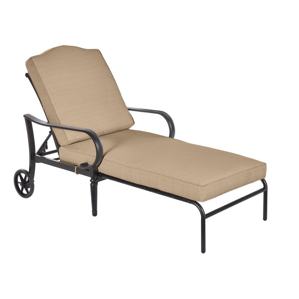 Crosley Bradenton Wicker Outdoor Chaise Lounge with Sand Cushions ...