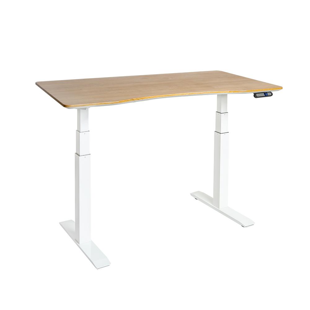 Seville Classics Airlift White Birch S3 Electric Standing Desk Seville Classics Airlift White Birch S3