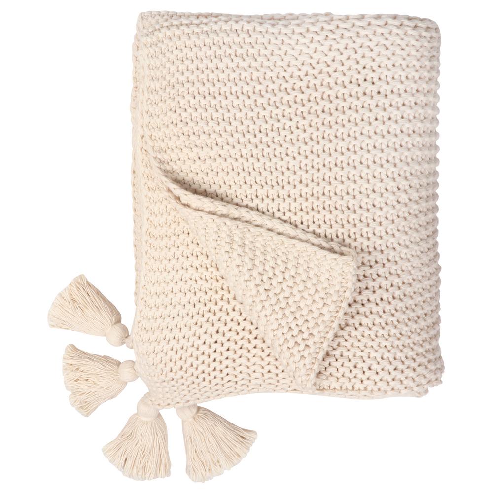 A1 Home Collections A1HC Ivory Chunky Knit Organic Cotton Soft Over Sized Throw Blanket A1HCCTTH 