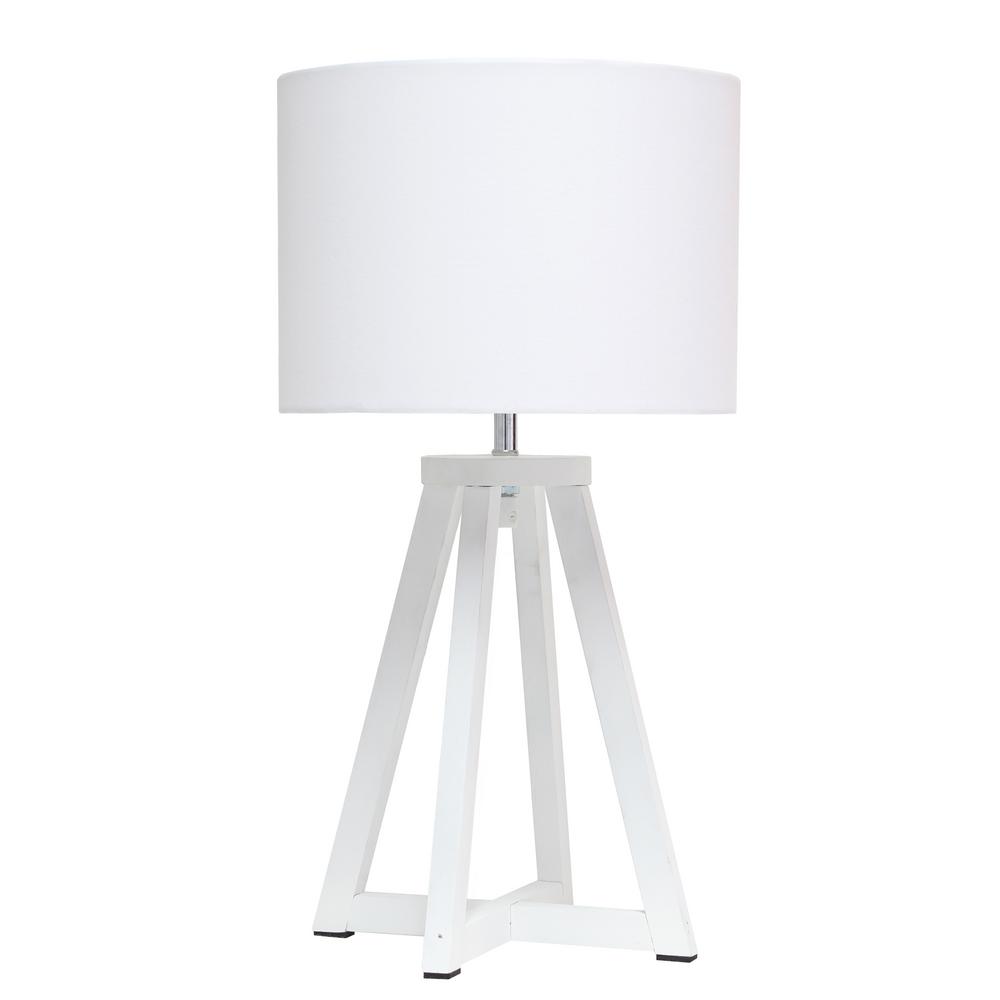 Simple Designs 19 In White Wood, White Wood Table Lamp