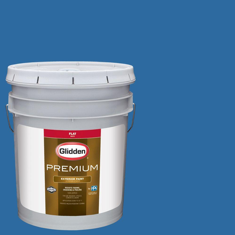 Glidden Premium 5gal. HDGV14D Deep Sapphire Blue Flat Latex Exterior