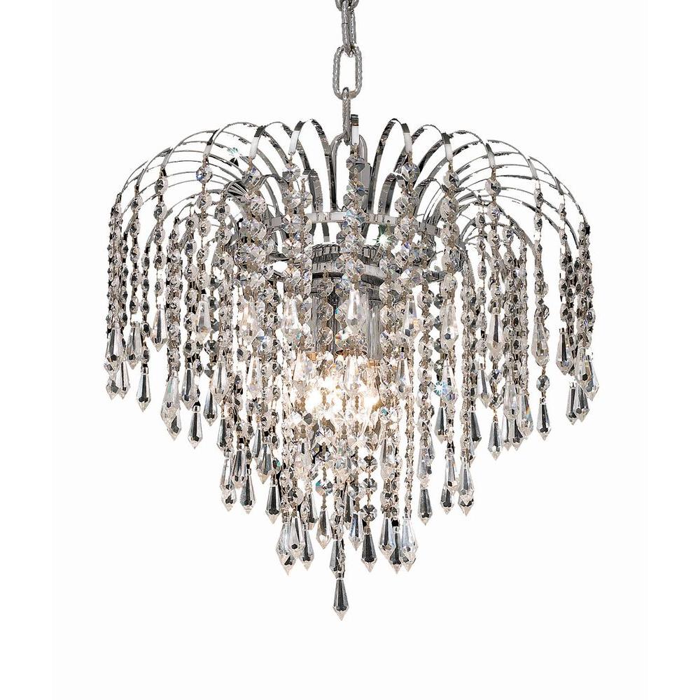 Elegant Lighting 4Light Chrome Pendant with Clear CrystalEL6801D14C