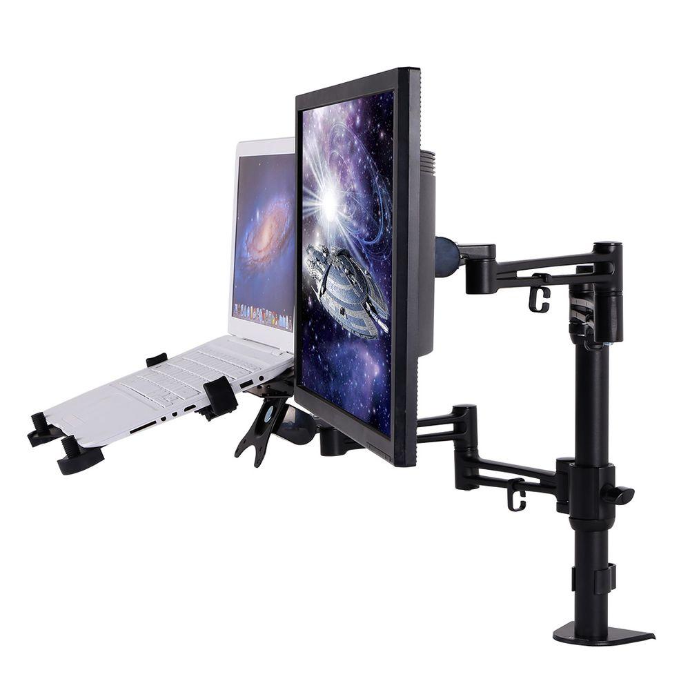 Swivel Desk Mount Tv Wall Mounts Av Accessories The Home Depot 2 In 1 Dual Monitor Arm Desk Mounts