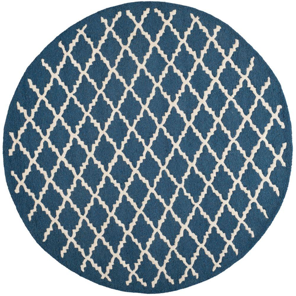 Safavieh Cambridge Navy/Ivory 6 ft. x 6 ft. Round Area RugCAM137G6R The Home Depot