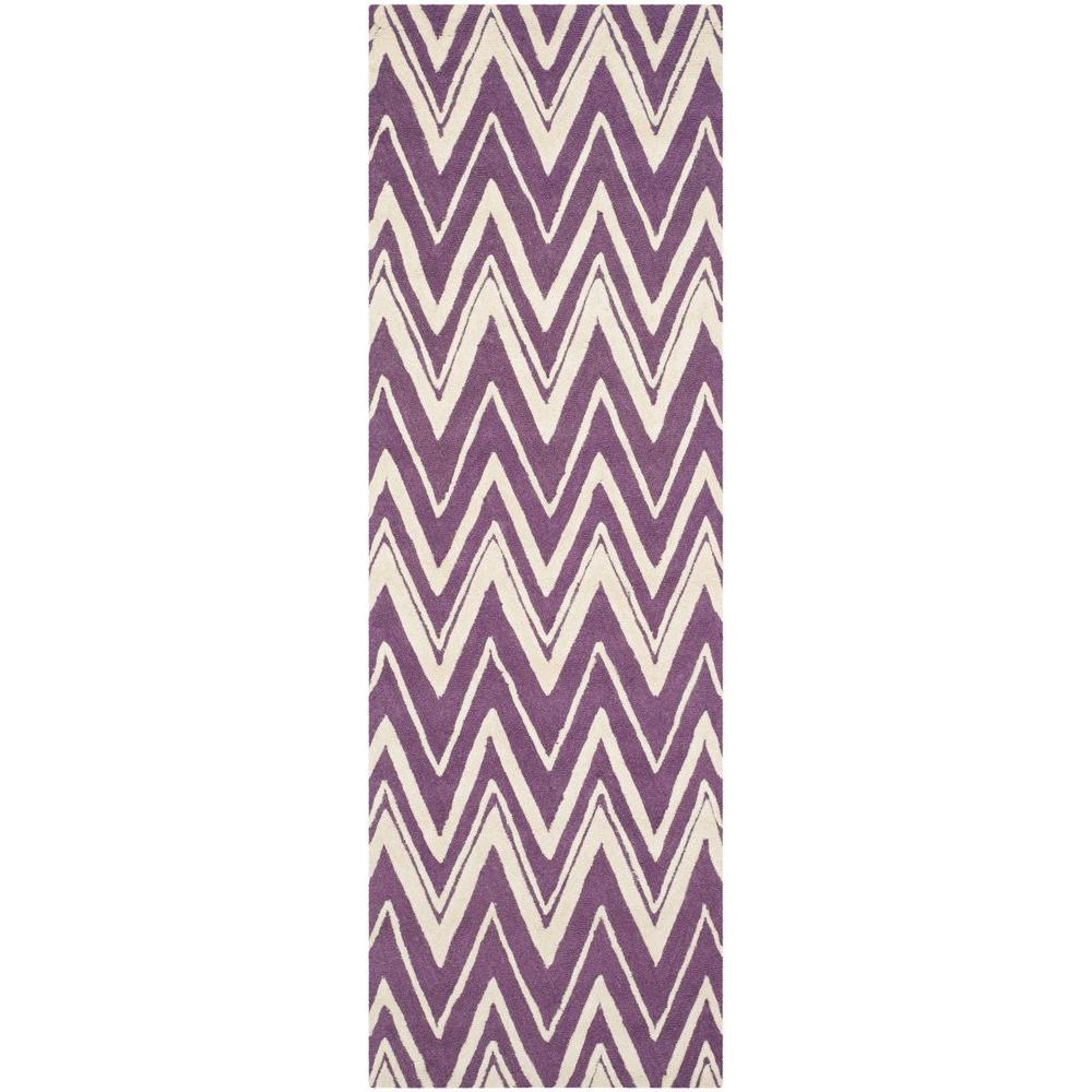 Safavieh Cambridge Purple/Ivory 3 ft. x 10 ft. Runner Rug CAM123K210 The Home Depot