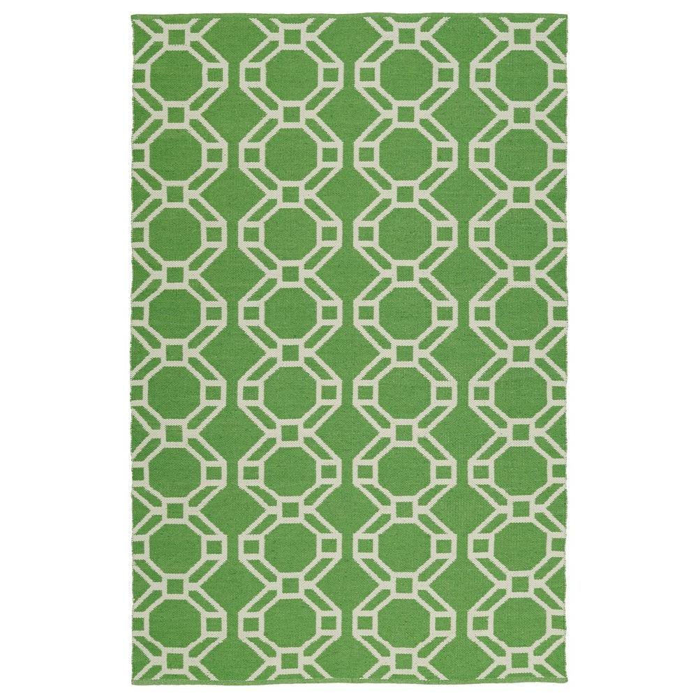 Kaleen Brisa Lime Green 8 ft. x 10 ft. Indoor/Outdoor Reversible Area