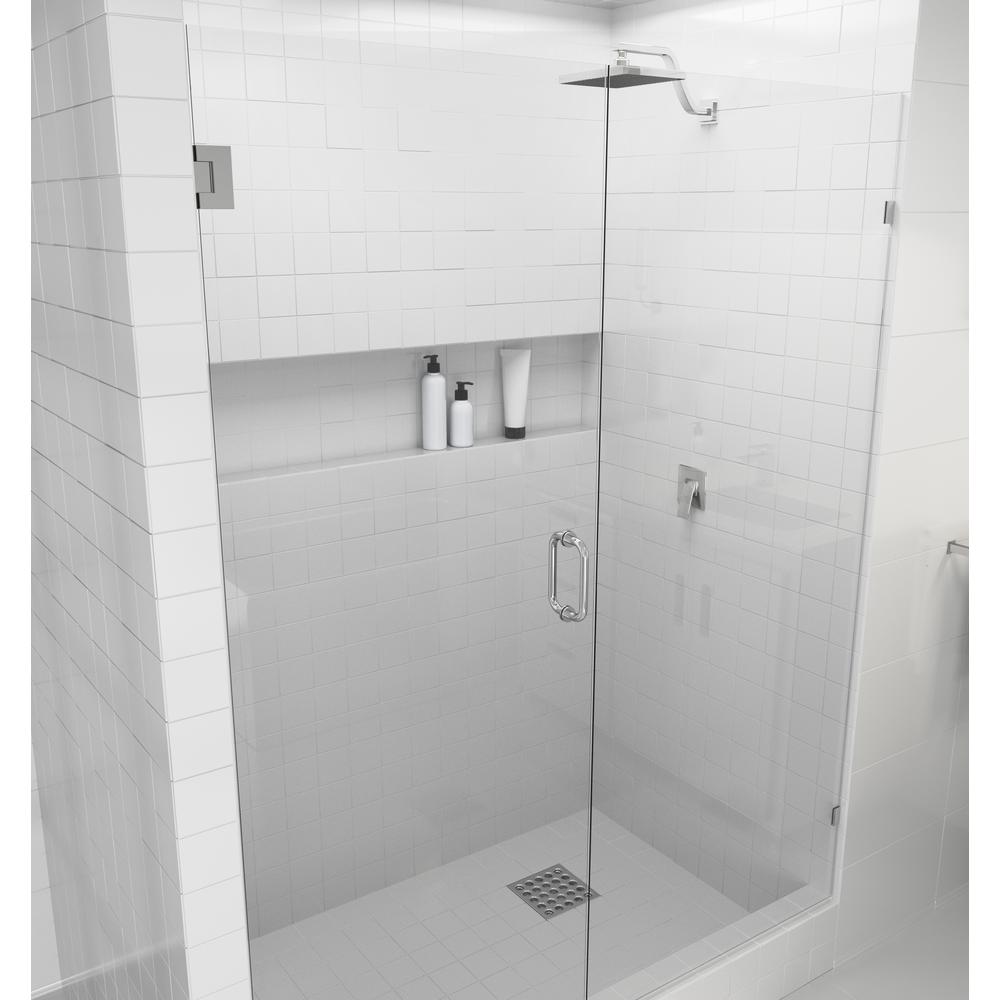 Glass Warehouse 34 25 In X 78 In Frameless Pivot Wall Hinged Shower