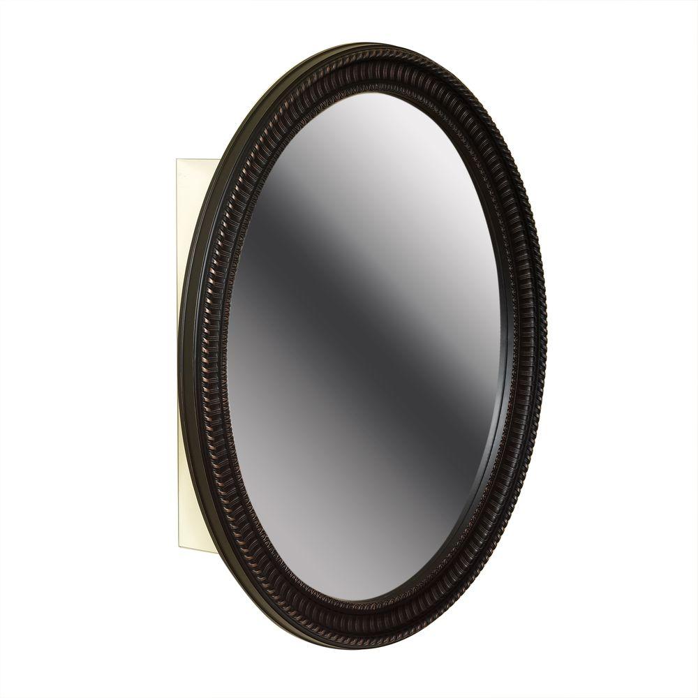 Zenna Home 25 In W X 32 H Zenith Oval Mirror Surface Mount H Zenith Oval Mirror Surface Mount Medicine Cabinet