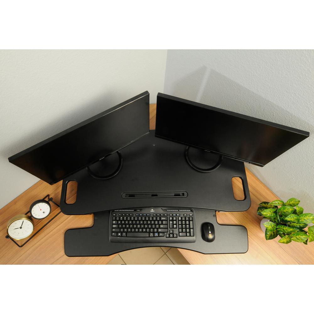 Techorbits Black 37 In Height Adjustable Corner Standing Desk