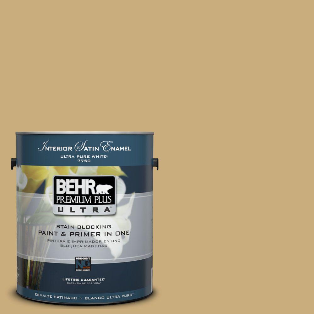 BEHR Premium Plus Ultra 1Gal. UL1807 Cup Of Tea Interior Satin Enamel Paint775401 The Home