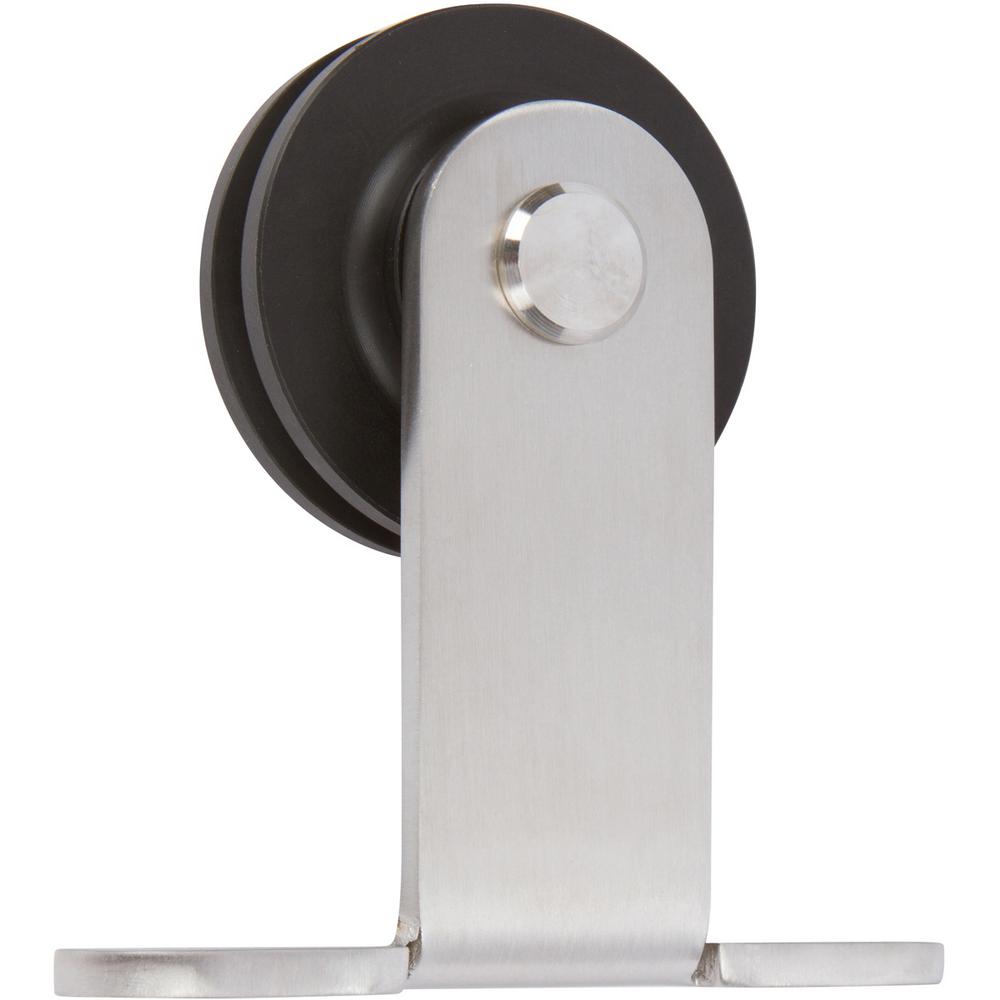 Delaney 3000 Series 6 ft. Brushed Steel Low Profile Top Mount Barn Door