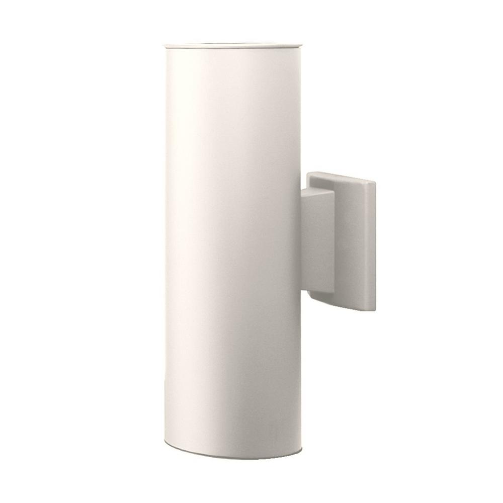 NICOR 150-Watt 2-Light White Outdoor Wall Mount Sconce ...