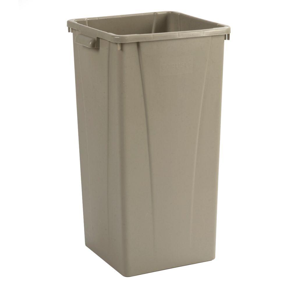 Carlisle Centurian 23 Gal Beige Square Trash Can 4 Case 34352306   Carlisle Plastic Trash Cans 34352306 64 1000 