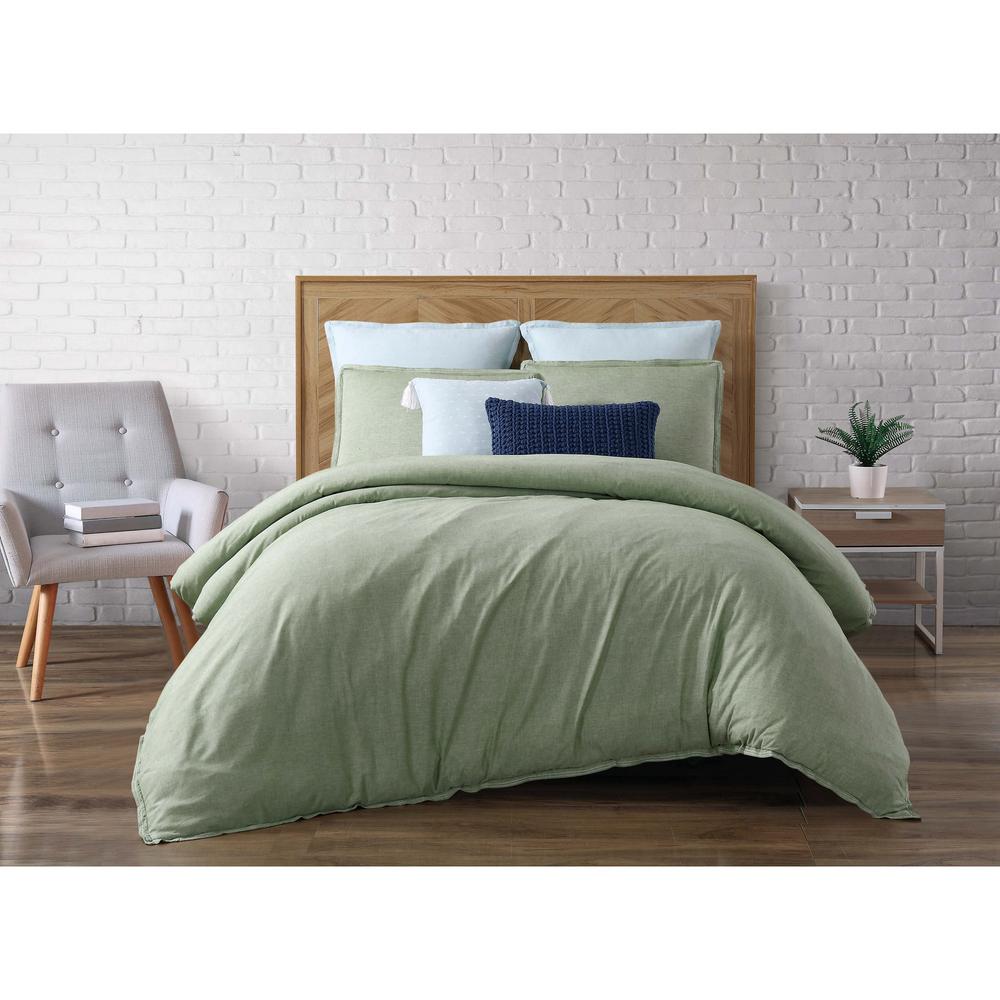 Brooklyn Loom Chambray Loft Green Twin Extra Long ...